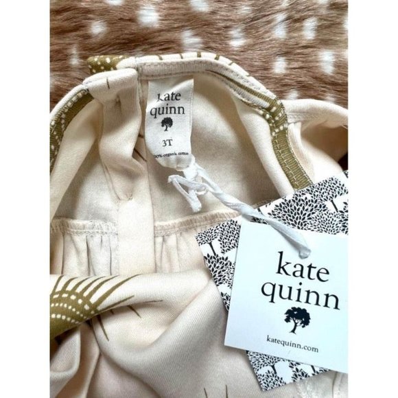 Kate Quinn Neutral Fennel Suns Pinafore Ruffle Pocket Dress | Size 3T - Picture 4 of 4